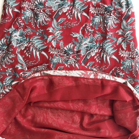 LOFT Ann Taylor Red & Teal Iris One Shoulder Shift Dress Size Small - Picture 5 of 9